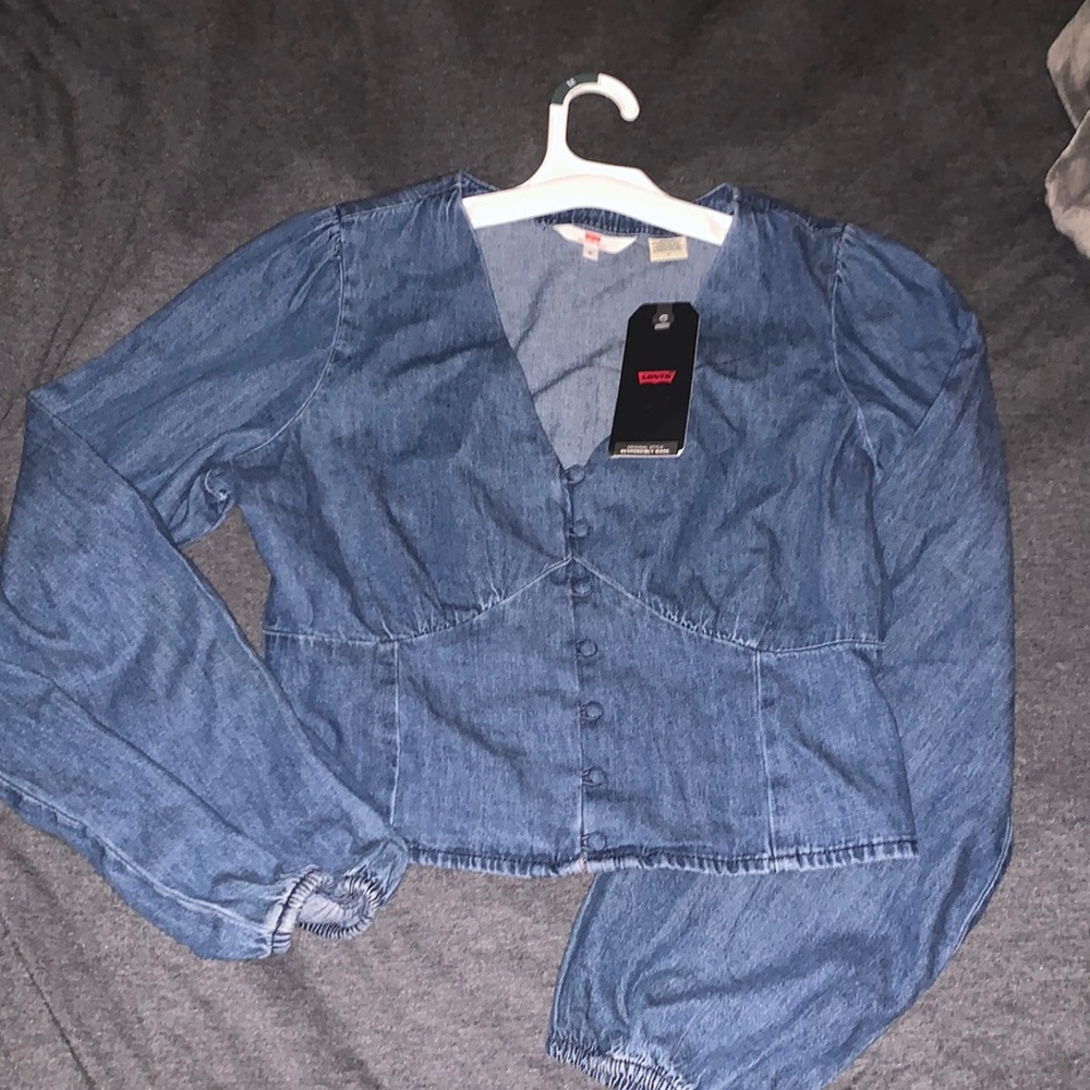 New Levi blouse denim long sleeve